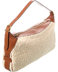 Celine Romy Medium Shearling & Leather Hobo Bag
