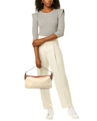 Celine Romy Medium Shearling & Leather Hobo Bag