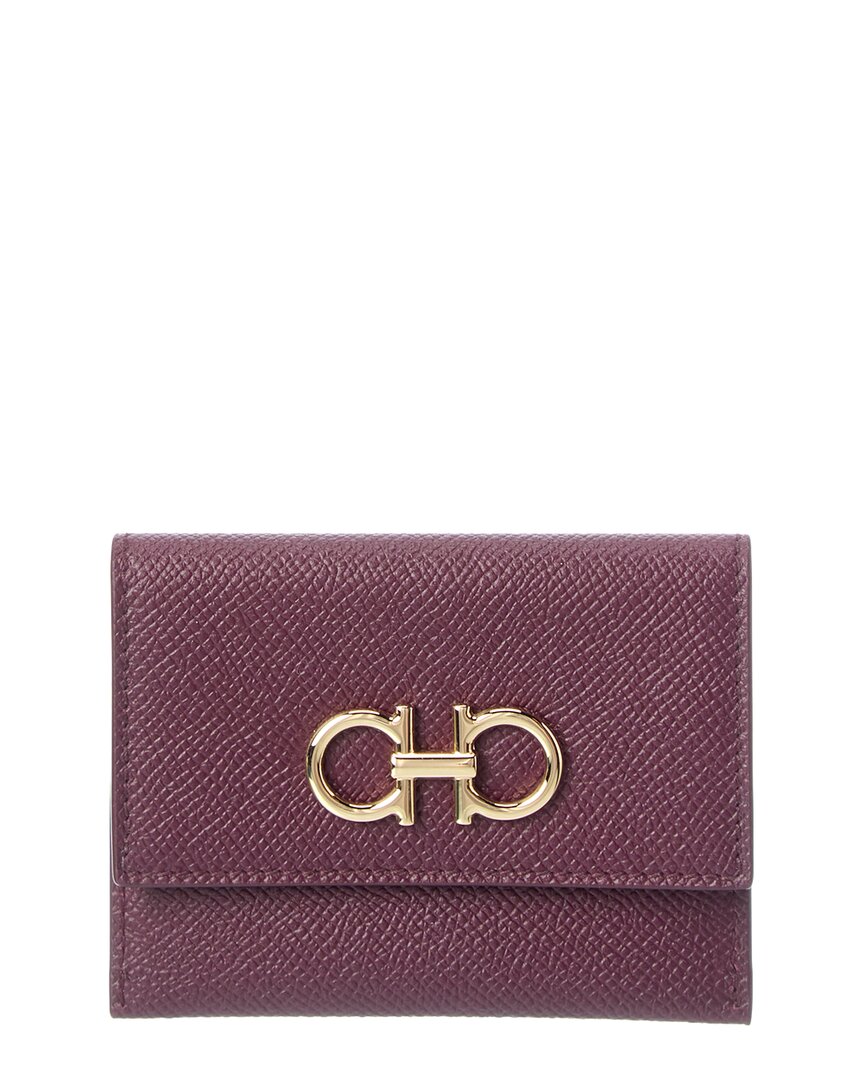 Ferragamo Ferragamo Gancini Leather Card Case
