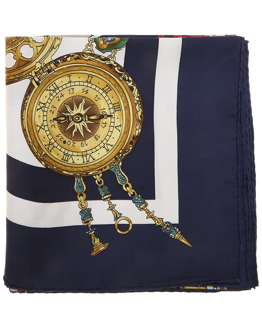 Hermès Hermès Parmi Les Fleurs Je Compte Les Heures Loïc Dubigeon Silk Scarf (Authentic