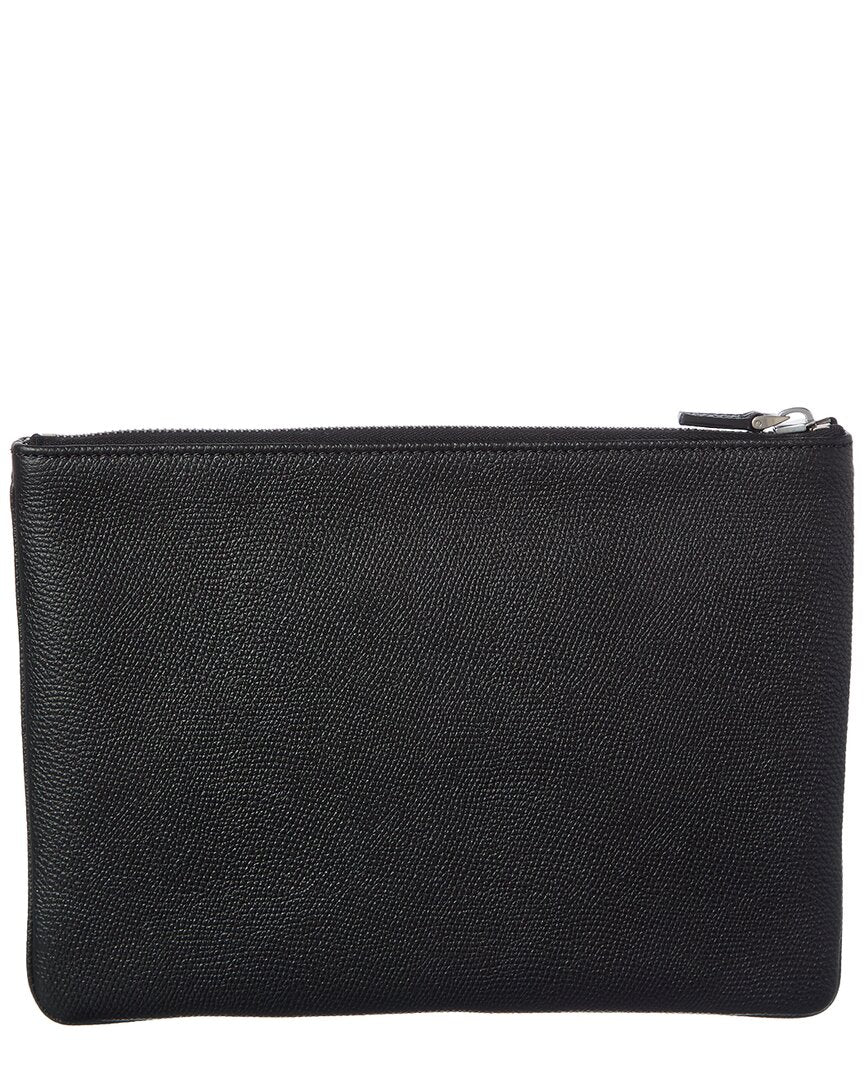 Valentino Valentino Vlogo Signature Leather Pouch