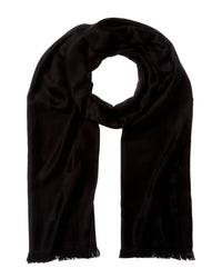 Saint Laurent Cassandre Jacquard Wool Scarf Black