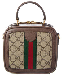 Gucci Ophidia Mini Gg Supreme Canvas & Leather Top Handle Bag