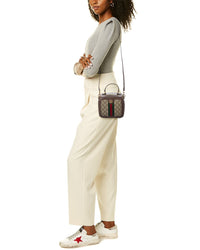 Gucci Ophidia Mini Gg Supreme Canvas & Leather Top Handle Bag