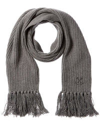 Golden Goose Ribbed Knit Wool Scarf One Size Grey Multi