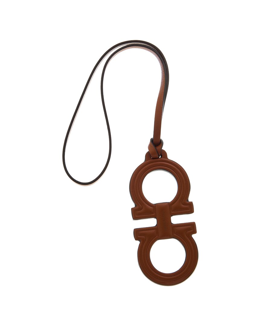 Ferragamo Ferragamo Double Gancini Leather Keychain