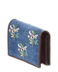 Valentino Valentino Vlogo Signature Denim Card Case