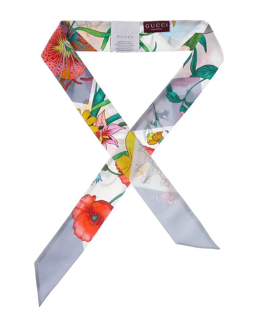 Gucci Gucci Printed Silk Neck Bow