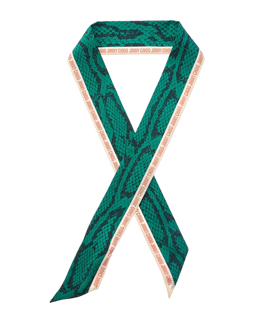 Jimmy Choo Logo Silk Scarf
