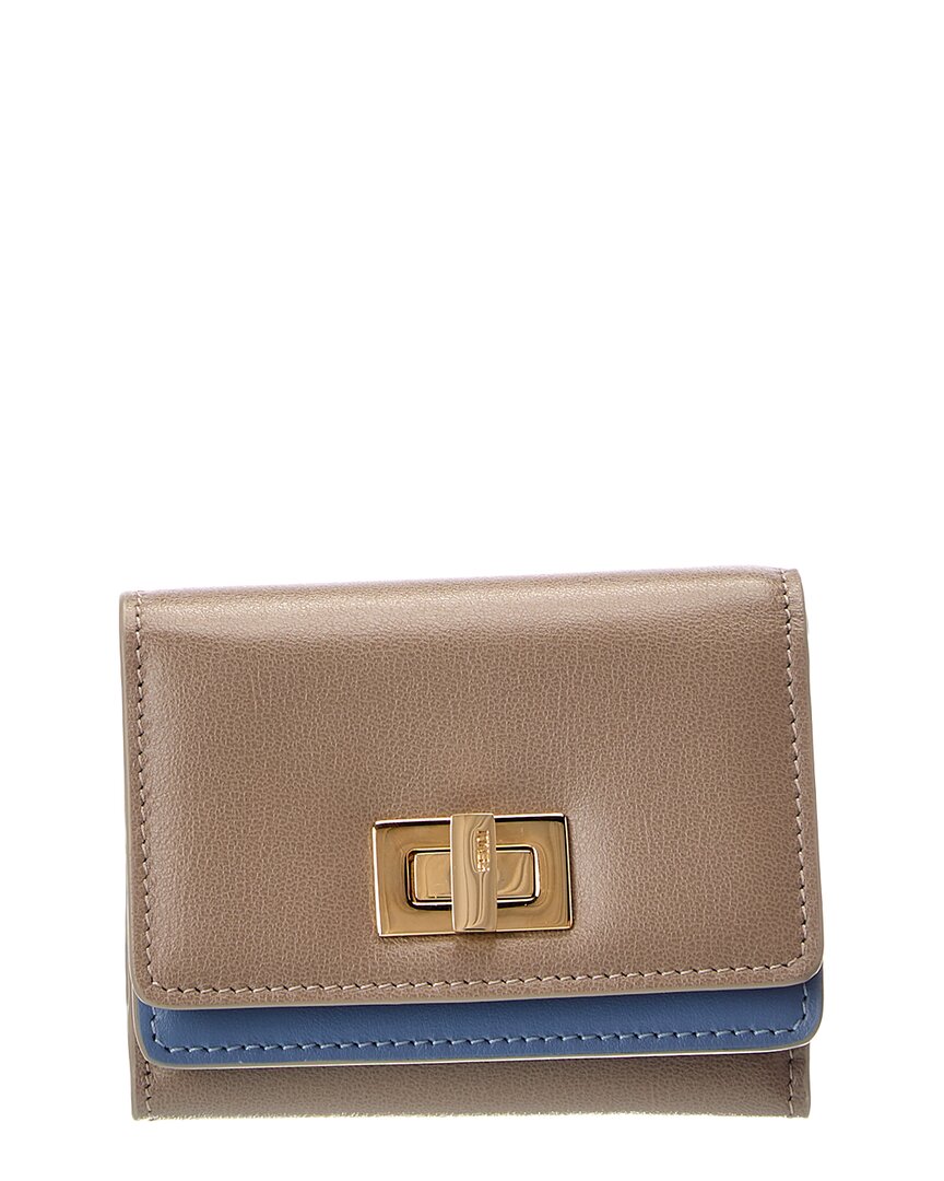 FENDI Fendi Way Small Leather Trifold Wallet