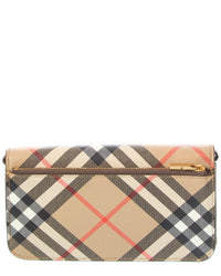Burberry Burberry Check E-Canvas & Leather Wallet On Chain
