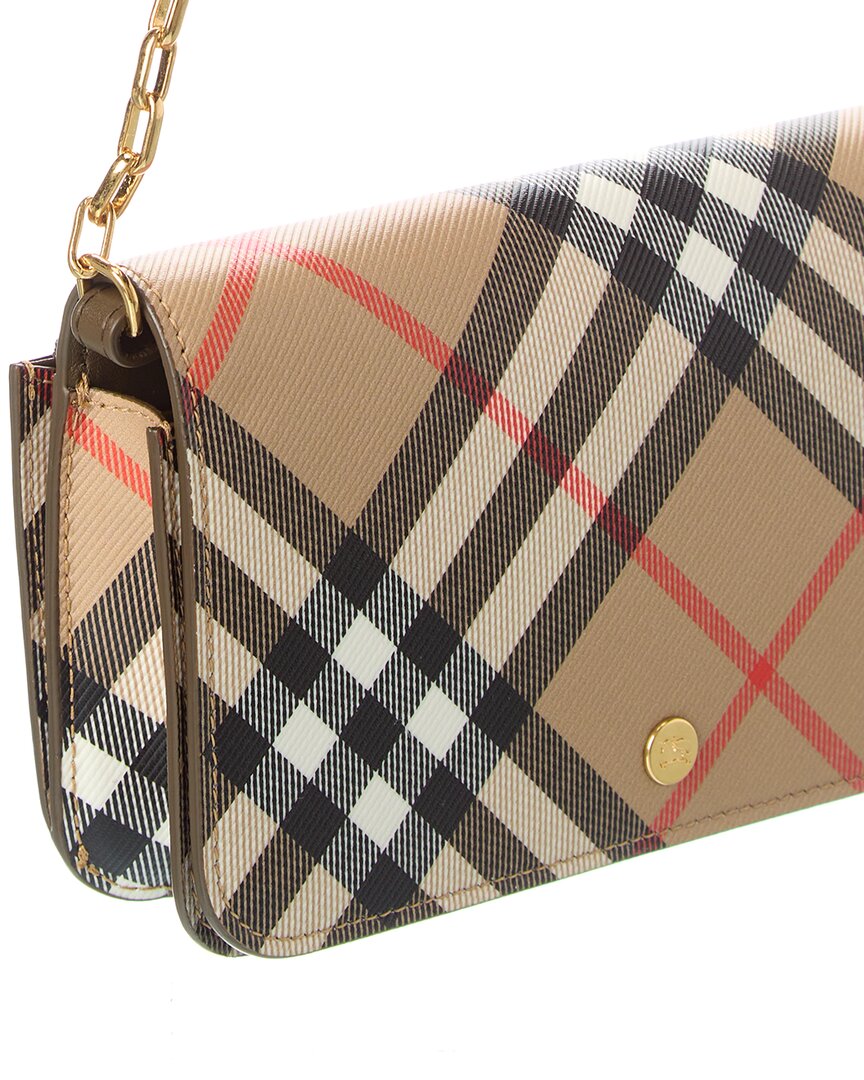 Burberry Burberry Check E-Canvas & Leather Wallet On Chain