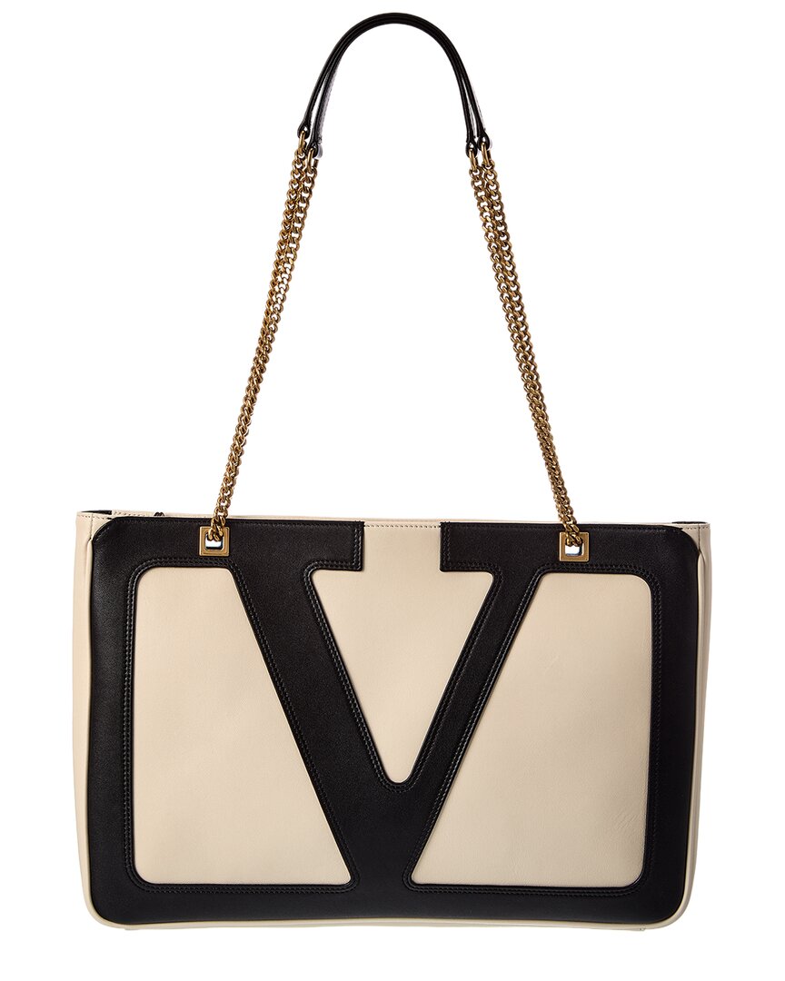 Valentino Valentino Vlogo Medium Leather Tote