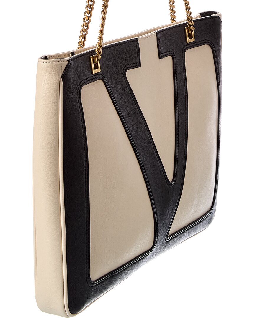 Valentino Valentino Vlogo Medium Leather Tote