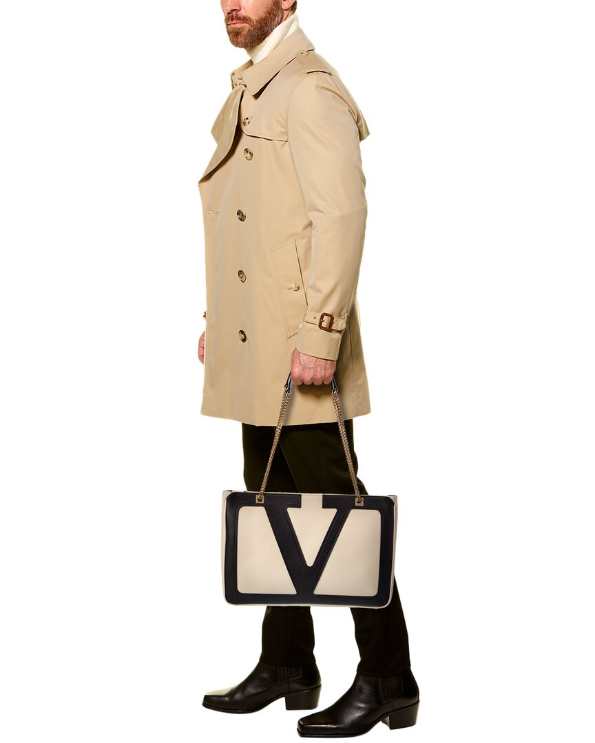 Valentino Valentino Vlogo Medium Leather Tote