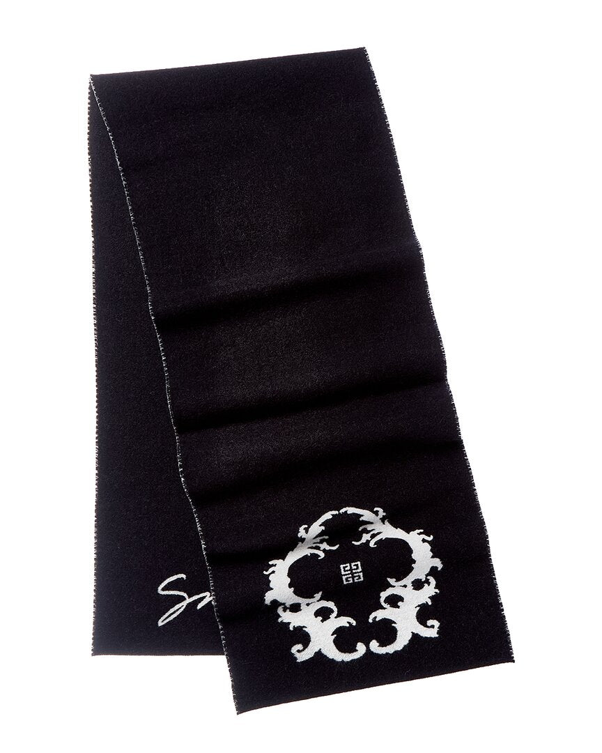 Givenchy Givenchy Reversible Baroque Crown Wool & Silk-Blend Scarf