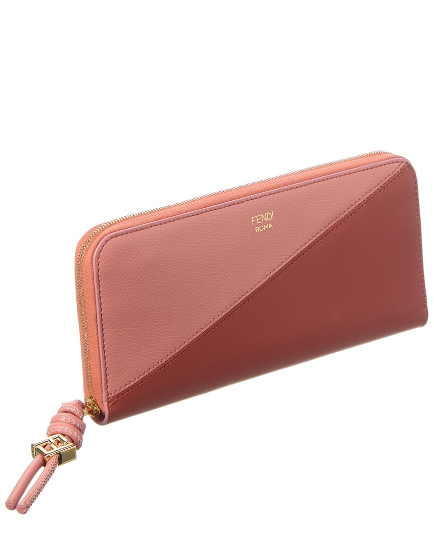 FENDI Fendi Ff Diamonds Zipper Around Large Leather Wallet