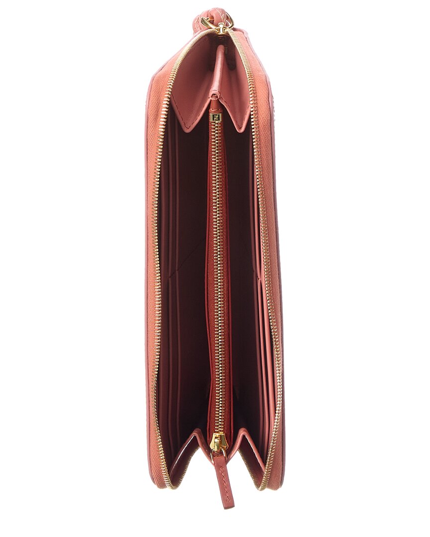 FENDI Fendi Ff Diamonds Zipper Around Large Leather Wallet