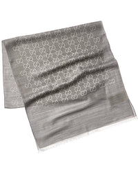 Gucci Logo Small Jacquard Wool & Silk-Blend Scarf
