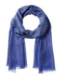 Gucci Gucci Logo Jacquard Wool & Silk-Blend Scarf