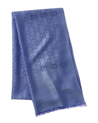 Gucci Gucci Logo Jacquard Wool & Silk-Blend Scarf
