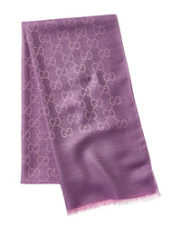 Gucci Logo Small Jacquard Wool & Silk-Blend Scarf