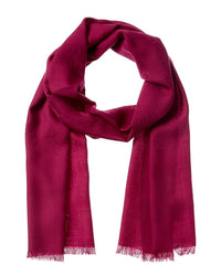 Gucci Logo Small Jacquard Wool & Silk-Blend Scarf, Pink
