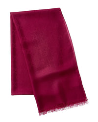 Gucci Logo Small Jacquard Wool & Silk-Blend Scarf, Pink
