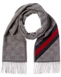 Gucci Gucci Gg Web Nikky Wool Scarf