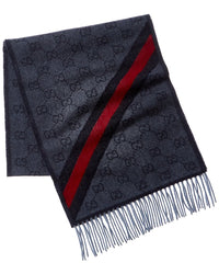 Gucci Gucci Gg Web Nikky Wool Scarf