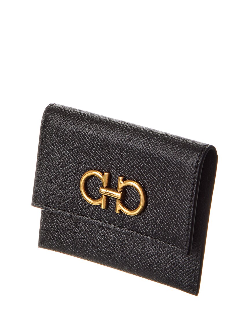 Ferragamo Ferragamo Gancini Leather Card Holder