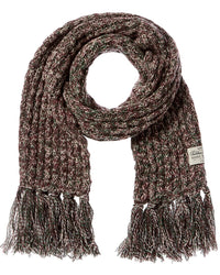 Golden Goose Ribbed Knit Wool-Blend Scarf Brown Multi One Size