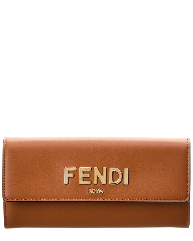 Fendi FF Leather Continental Wallet on Chain