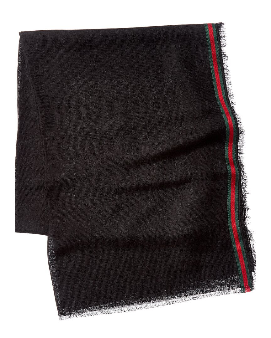 Gucci Gg Web Silk-Blend Scarf