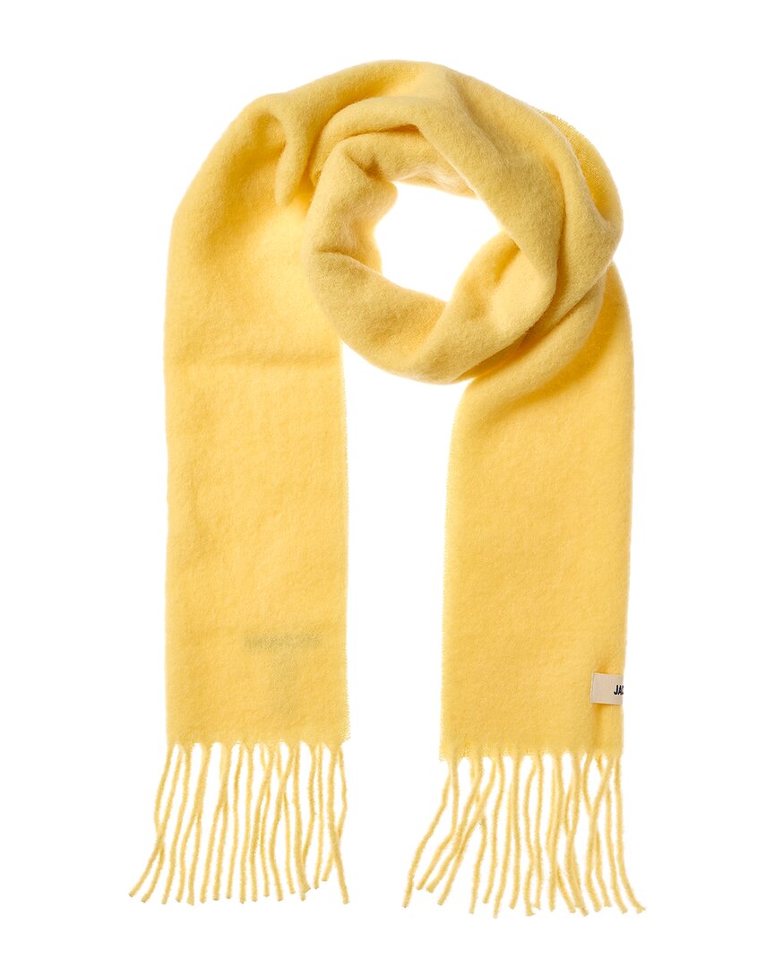 Jacquemus The Carro Mohair & Wool-Blend Scarf Yellow