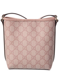 Gucci Gg Emblem Nano Gg Supreme Canvas & Leather Bucket Bag