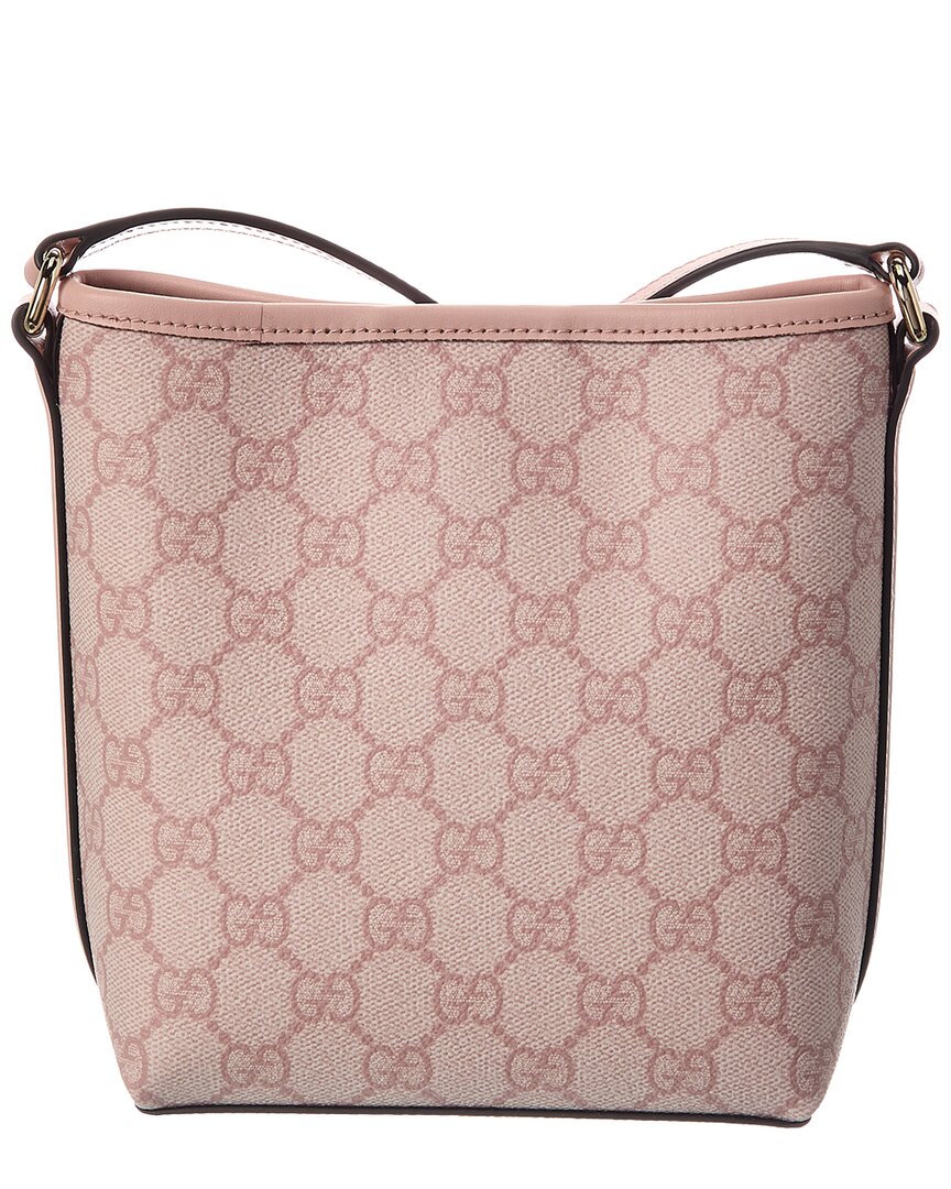 Gucci Gg Emblem Nano Gg Supreme Canvas & Leather Bucket Bag