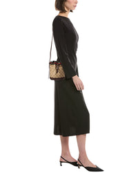 Gucci Gucci Gg Web Mini Gg Coated Canvas & Leather Bucket Bag