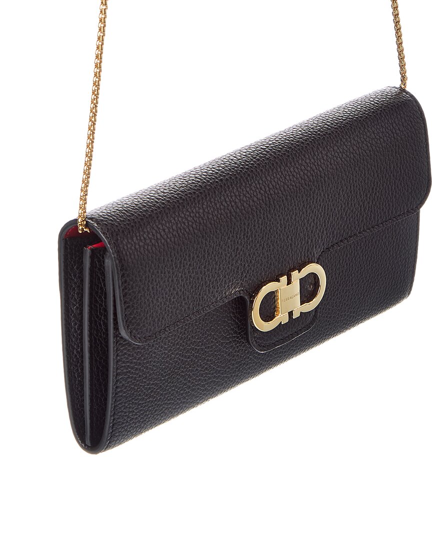 Ferragamo Gancini Leather Wallet On Chain