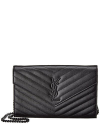 Saint Laurent Monogram Matelasse Leather Wallet On Chain