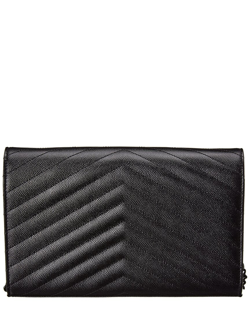 Saint Laurent Monogram Matelasse Leather Wallet On Chain