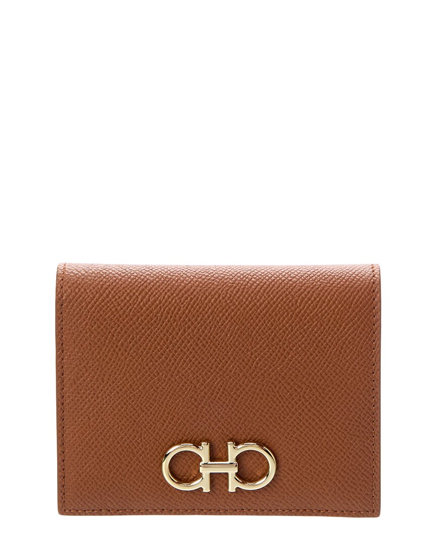 Ferragamo Ferragamo Gancini Leather Card Case
