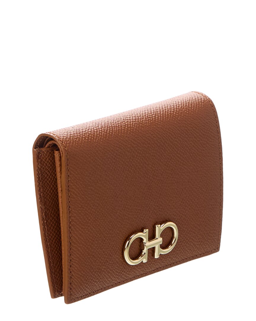 Ferragamo Ferragamo Gancini Leather Card Case
