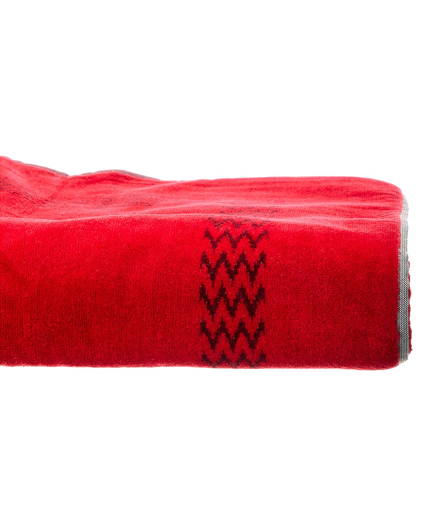 Lanvin Logo Jacquard Wool Towel Red