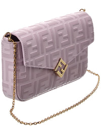 FENDI Fendi Ff Diamonds Leather Wallet On Chain