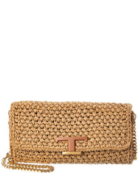 TOD's Tod’S Crochet Raffia & Leather Continental Wallet On Chain