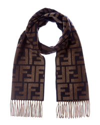 FENDI Fendi Ff Logo Wool & Cashmere-Blend Scarf