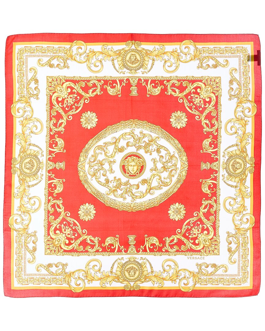 Versace Barocco Print Silk Scarf