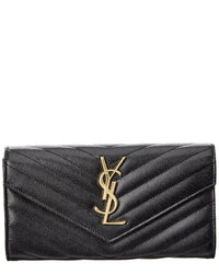 Saint Laurent Large Monogram Matelasse Leather Continental Wallet