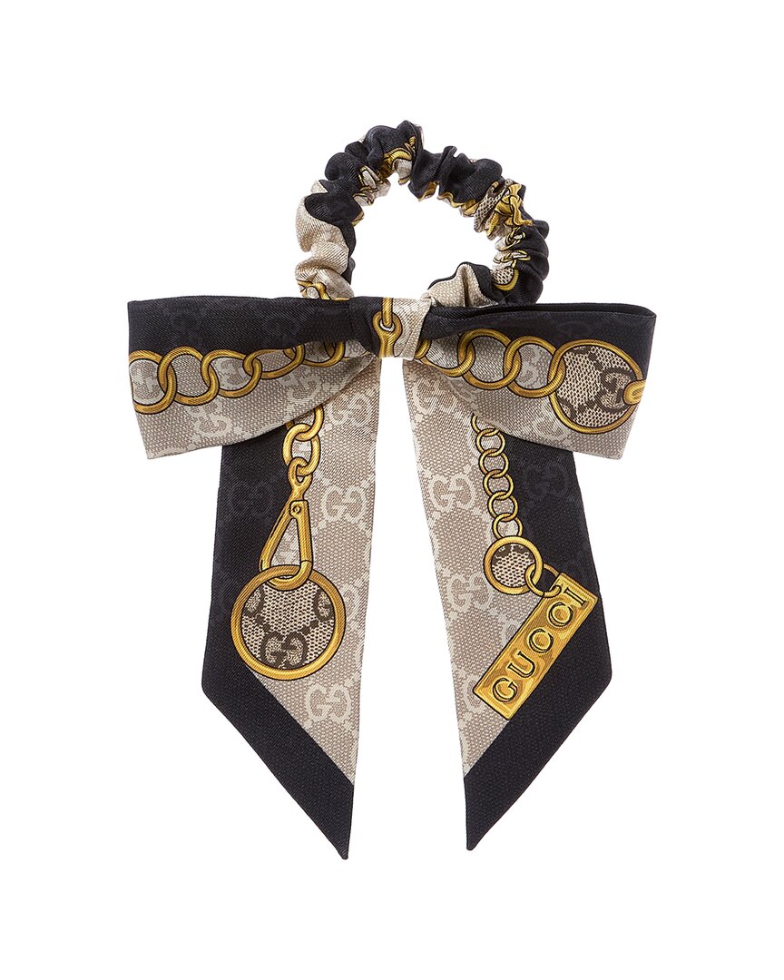 Gucci Gucci Gg Chain Silk Scrunchie